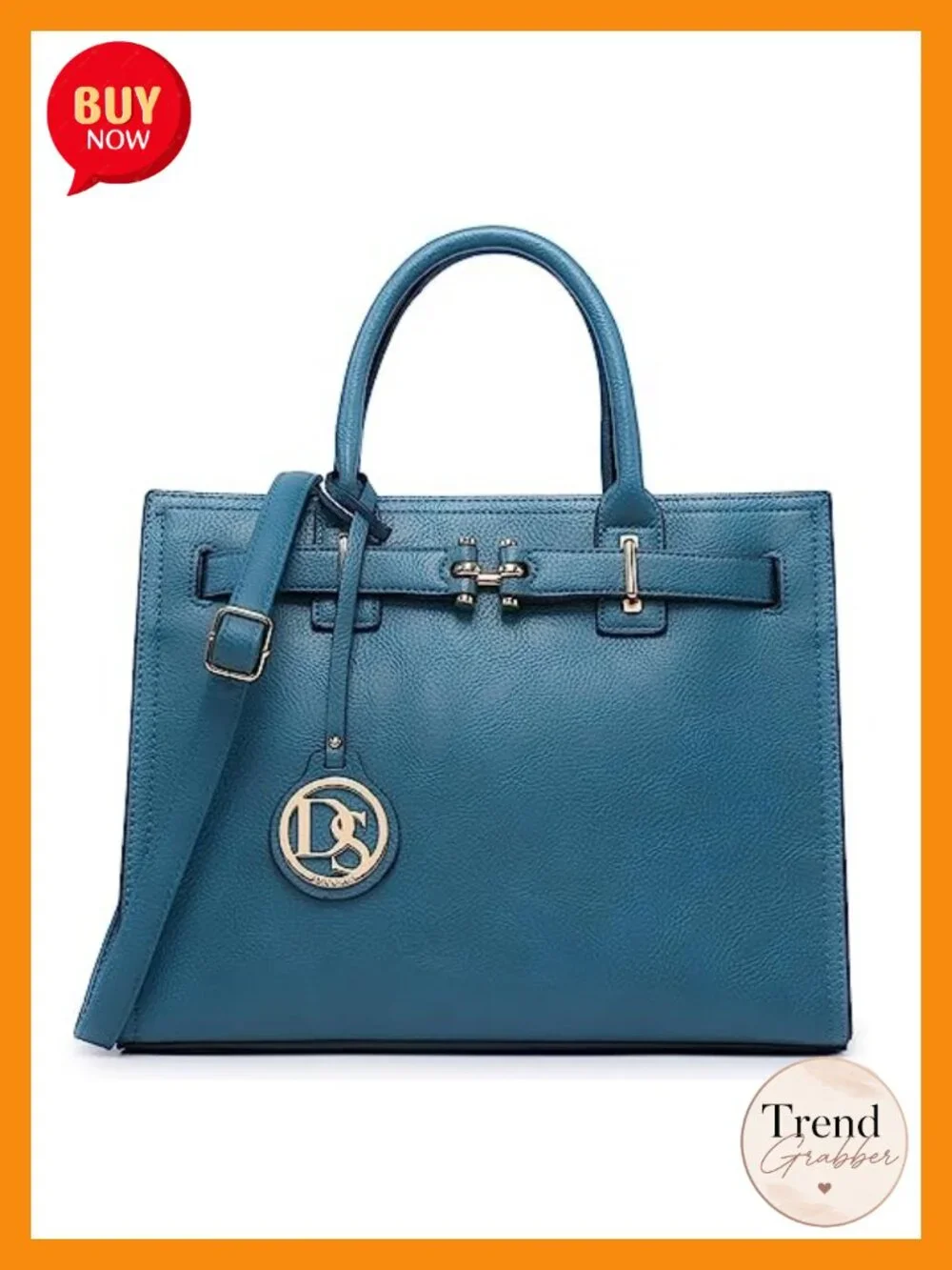Faux Leather Pebbled Vegan Satchel Top-handle Work Tote Shoulder Bag with